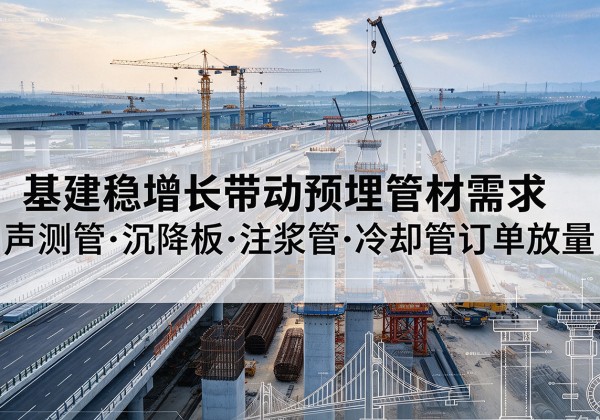 成安基建稳增长带动预埋监测管材需求，声测管、沉降板、注浆管订单持续放量